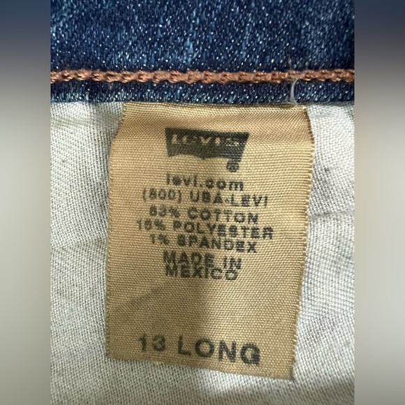 Levi’s Superlow 518 jeans flare true blue wash jean size 13 Long  wide leg - Picture 10 of 12